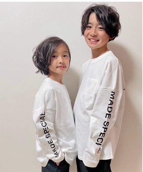 ムラサキスポーツ by RiY(ムラサキスポーツバイアールアイワイ)の「【ZOZOタウン限定アイテム】ANTIBAL/アンティバル x PINKS x RIY監修 キッズ オーバーサイズロンT 221AN3LT042(Tシャツ/カットソー・キッズ・ホワイト/ブラック・130cm/140cm/150cm/160cm)」の11枚目の写真