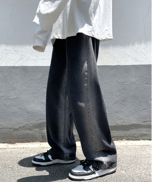 neos（ネオス）の「【neos -addictive design-】ワイドシルエット ビンテージライク グラデーション サイドライン デニム パンツ（デニムパンツ・メンズ・ブラック/ブルー/ブラウン/サックスブルー/ダークインディゴブルー・MEDIUM/LARGE/X-LARGE）」の10枚目の写真