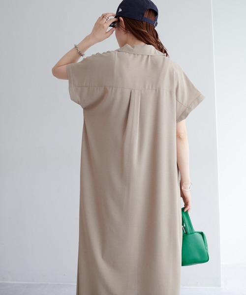 DISCOAT(ディスコート)の「開襟シャツワンピース(シャツワンピース・レディース・パープル/ベージュ/ネイビー/オフホワイト・FREE)」の19枚目の写真