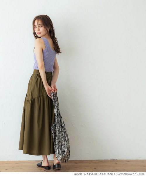 coca（coca）（コカ）の「大人のギャザーマキシスカート（スカート・レディース・ブラック/ブラウン・SHORT/LONG）」の4枚目の写真