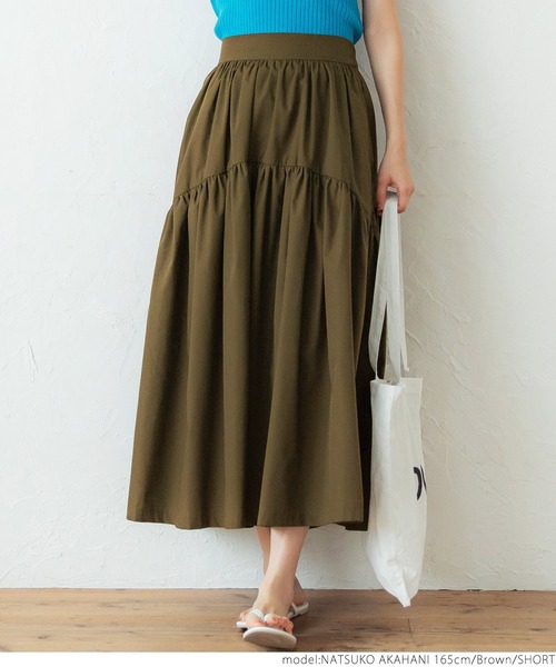 coca（coca）（コカ）の「大人のギャザーマキシスカート（スカート・レディース・ブラック/ブラウン・SHORT/LONG）」の5枚目の写真