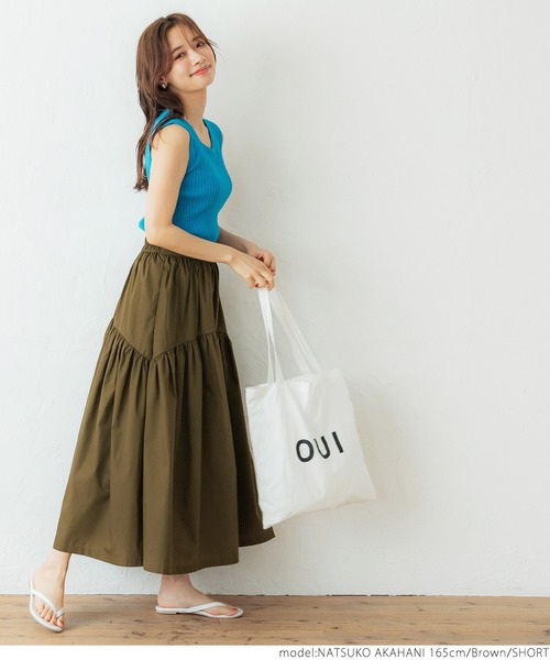 coca（coca）（コカ）の「大人のギャザーマキシスカート（スカート・レディース・ブラック/ブラウン・SHORT/LONG）」の6枚目の写真