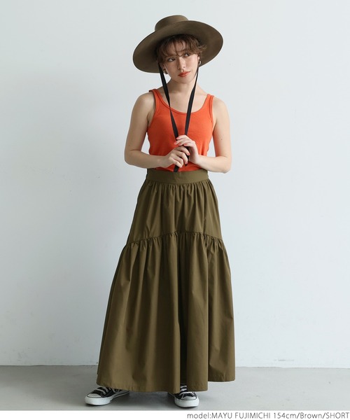 coca（coca）（コカ）の「大人のギャザーマキシスカート（スカート・レディース・ブラック/ブラウン・SHORT/LONG）」の8枚目の写真