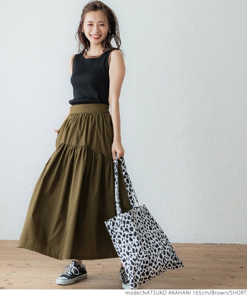 coca（coca）（コカ）の「大人のギャザーマキシスカート（スカート・レディース・ブラック/ブラウン・SHORT/LONG）」の11枚目の写真