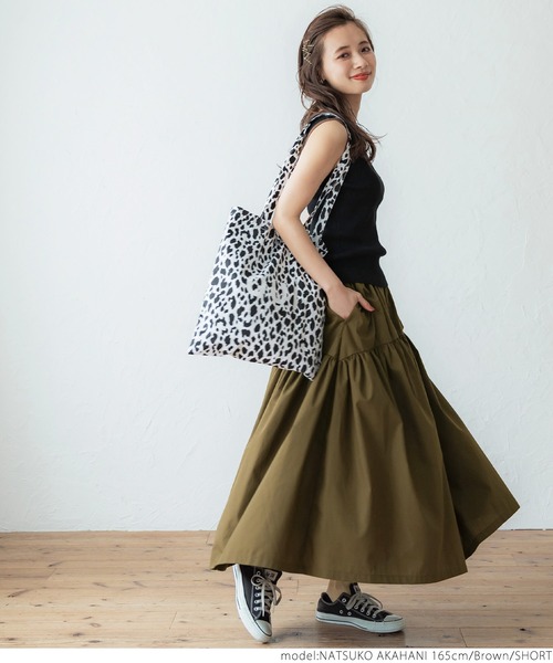 coca（coca）（コカ）の「大人のギャザーマキシスカート（スカート・レディース・ブラック/ブラウン・SHORT/LONG）」の12枚目の写真