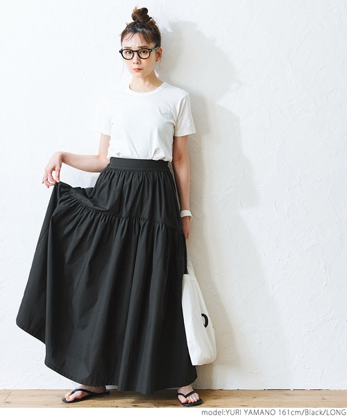coca（coca）（コカ）の「大人のギャザーマキシスカート（スカート・レディース・ブラック/ブラウン・SHORT/LONG）」の13枚目の写真