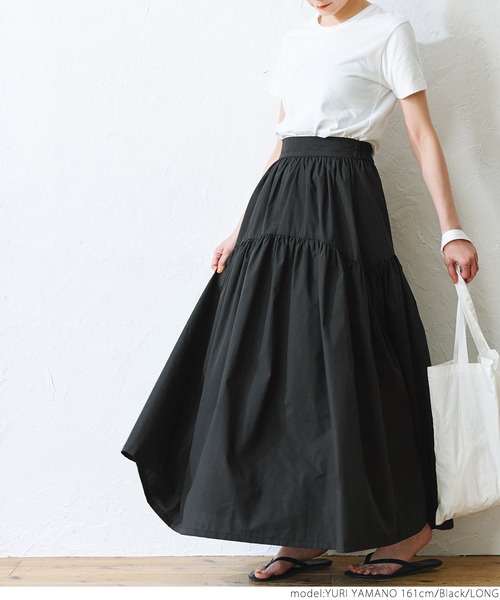 coca（coca）（コカ）の「大人のギャザーマキシスカート（スカート・レディース・ブラック/ブラウン・SHORT/LONG）」の15枚目の写真