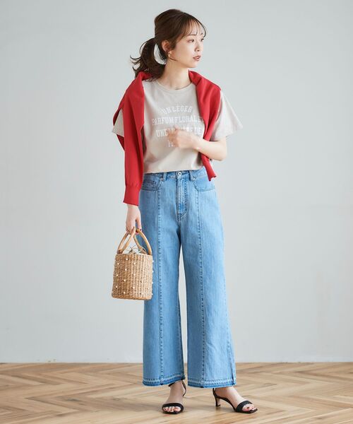 le.coeur blanc（ルクールブラン）の「デニムセンターシームフレアパンツ（デニムパンツ・レディース・ブラック/ブルー・38/36）」の19枚目の写真