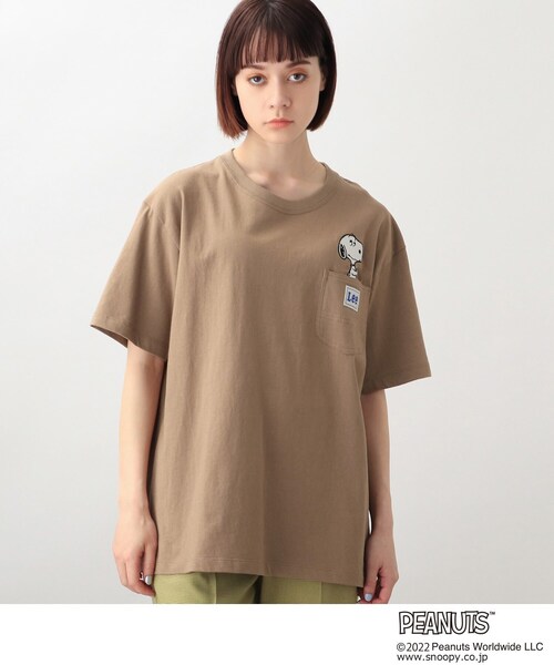 grove(グローブ)の「【Lee】スヌーピーポケットTシャツ(Tシャツ/カットソー・レディース・アイボリー/ブラウン系その他・02/03)」の5枚目の写真