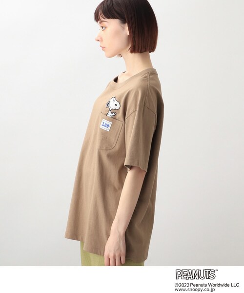 grove(グローブ)の「【Lee】スヌーピーポケットTシャツ(Tシャツ/カットソー・レディース・アイボリー/ブラウン系その他・02/03)」の7枚目の写真