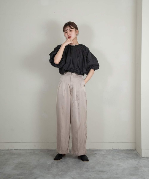 Amiur（エミレ）の「balloon sleeve gather blouse（シャツ/ブラウス・レディース・ホワイト/ブラック・FREE）」の16枚目の写真