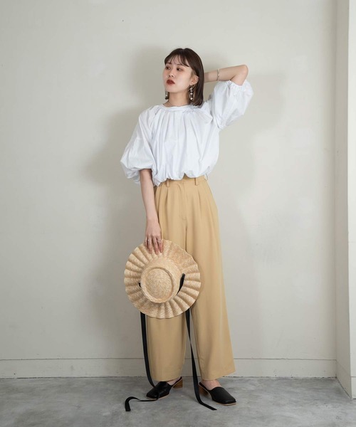 Amiur（エミレ）の「balloon sleeve gather blouse（シャツ/ブラウス・レディース・ホワイト/ブラック・FREE）」の13枚目の写真