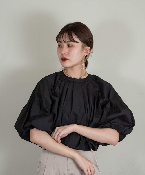 Amiur（エミレ）の「balloon sleeve gather blouse（シャツ/ブラウス・レディース・ホワイト/ブラック・FREE）」の9枚目の写真