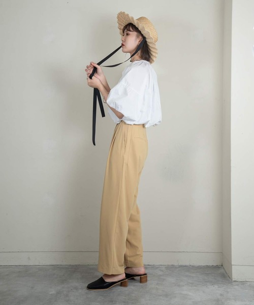 Amiur（エミレ）の「balloon sleeve gather blouse（シャツ/ブラウス・レディース・ホワイト/ブラック・FREE）」の5枚目の写真