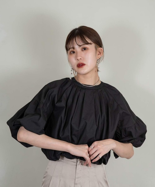 Amiur（エミレ）の「balloon sleeve gather blouse（シャツ/ブラウス・レディース・ホワイト/ブラック・FREE）」の10枚目の写真