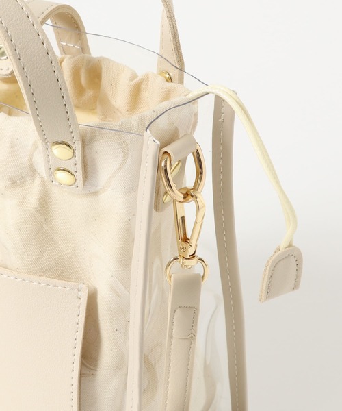 SENSE OF PLACE by URBAN RESEARCH（センスオブプレイスバイアーバンリサーチ）の「スクエアクリアショルダーバッグ（ショルダーバッグ・レディース・アイボリー/ダークブラウン/ブラック・ONE）」の15枚目の写真