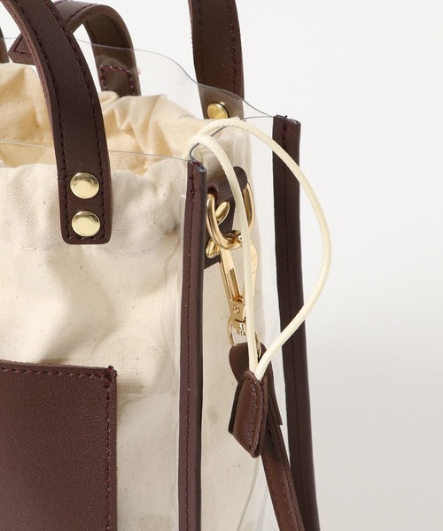 SENSE OF PLACE by URBAN RESEARCH（センスオブプレイスバイアーバンリサーチ）の「スクエアクリアショルダーバッグ（ショルダーバッグ・レディース・アイボリー/ダークブラウン/ブラック・ONE）」の16枚目の写真