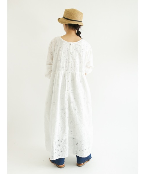 Samansa Mos2（サマンサ モスモス）の「【FROM INDIA】前後着カットワークワンピース（ワンピース・レディース・ブラック/ベージュ/オフホワイト/ピンク/グリーン・ﾌﾘ-）」の21枚目の写真