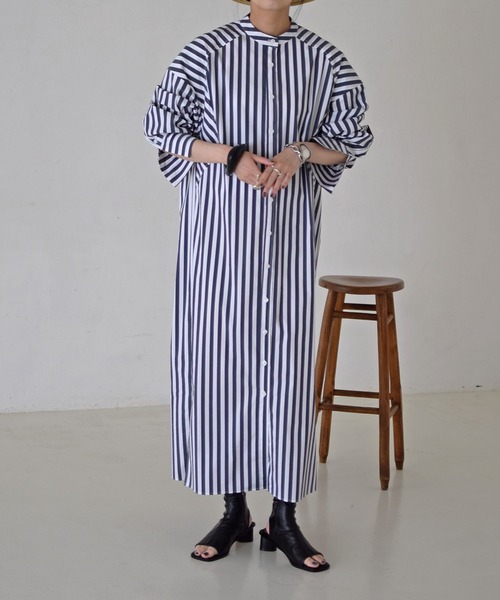 Marient(マリエント)の「ストライプオーバーロングシャツOP/ワンピ(シャツワンピース・レディース・ストライプ・FREE)」の7枚目の写真