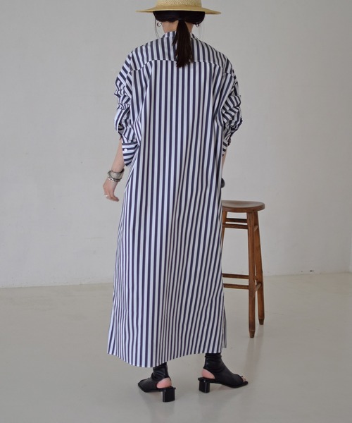 Marient(マリエント)の「ストライプオーバーロングシャツOP/ワンピ(シャツワンピース・レディース・ストライプ・FREE)」の8枚目の写真