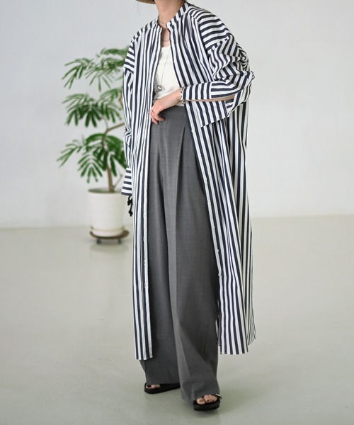 Marient(マリエント)の「ストライプオーバーロングシャツOP/ワンピ(シャツワンピース・レディース・ストライプ・FREE)」の18枚目の写真