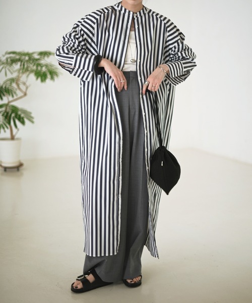 Marient(マリエント)の「ストライプオーバーロングシャツOP/ワンピ(シャツワンピース・レディース・ストライプ・FREE)」の19枚目の写真