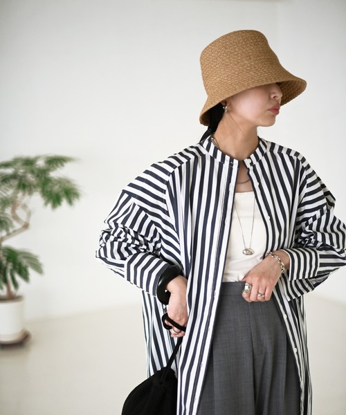 Marient(マリエント)の「ストライプオーバーロングシャツOP/ワンピ(シャツワンピース・レディース・ストライプ・FREE)」の20枚目の写真