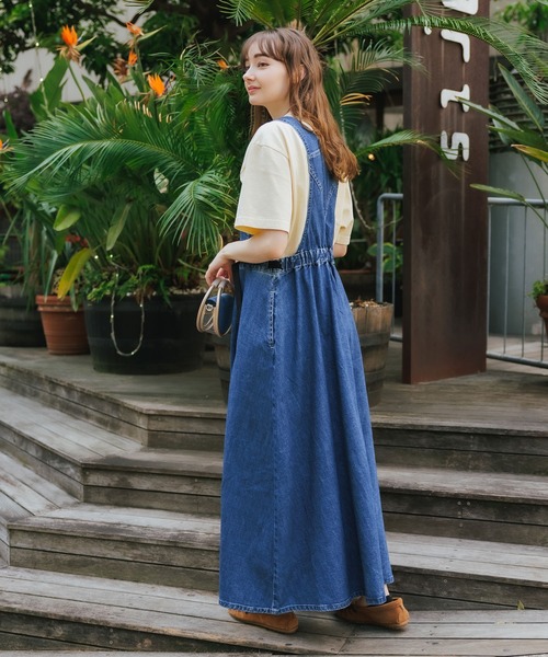 Lee（リー）の「LEE/リー WAIST ADJUSTER OVERALL SKIRT オーバーオールスカート（サロペット/オーバーオール・レディース・ダークインディゴブルー/ライトインディゴブルー・M/XS/S）」の19枚目の写真