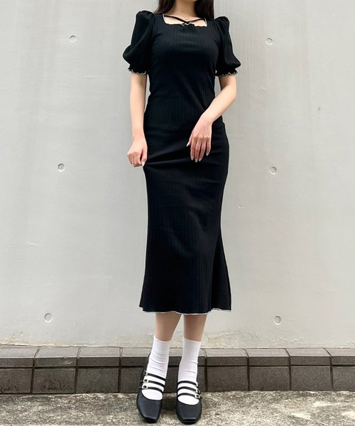 TITTY&CO.（ティティーアンドコー）の「【TITTY&CO.】フロントクロスマーメイドワンピース（ワンピース・レディース・ブラック/ラベンダー・FREE）」の16枚目の写真