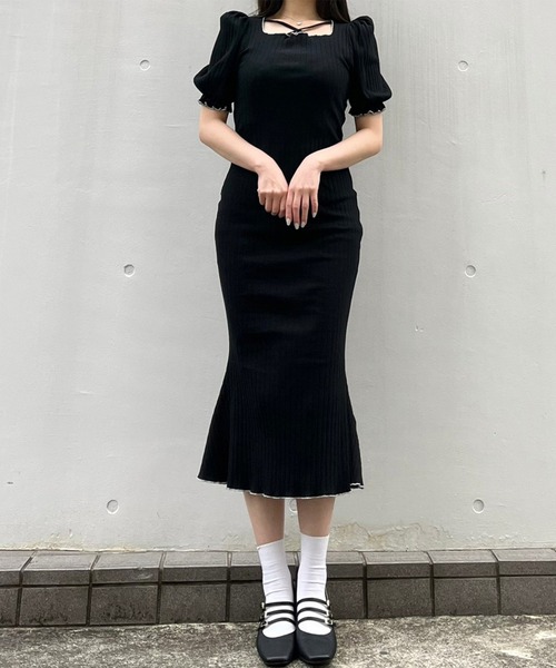 TITTY&CO.（ティティーアンドコー）の「【TITTY&CO.】フロントクロスマーメイドワンピース（ワンピース・レディース・ブラック/ラベンダー・FREE）」の17枚目の写真