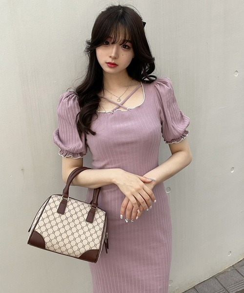 TITTY&CO.（ティティーアンドコー）の「【TITTY&CO.】フロントクロスマーメイドワンピース（ワンピース・レディース・ブラック/ラベンダー・FREE）」の20枚目の写真