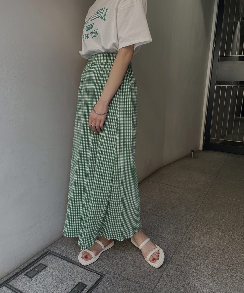 I_am(アイアム)の「pleats gingham skirt(スカート・レディース・ブラック/グリーン・FREE)」の16枚目の写真
