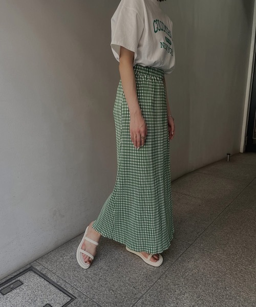 I_am(アイアム)の「pleats gingham skirt(スカート・レディース・ブラック/グリーン・FREE)」の12枚目の写真
