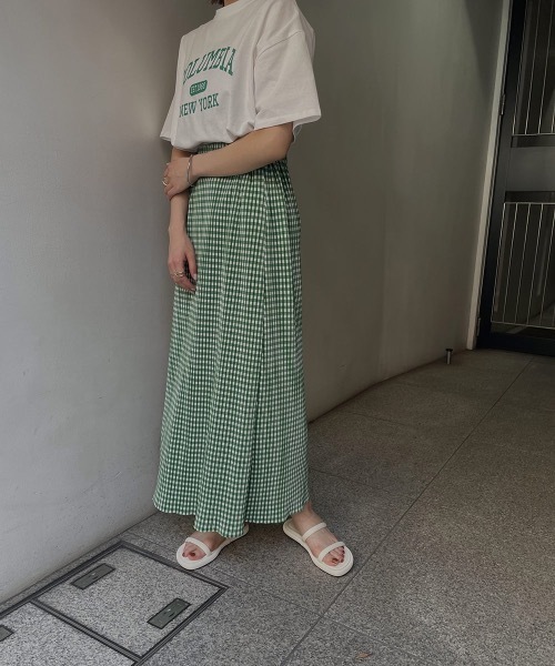 I_am(アイアム)の「pleats gingham skirt(スカート・レディース・ブラック/グリーン・FREE)」の11枚目の写真