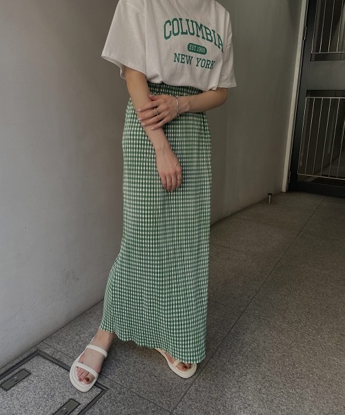 I_am(アイアム)の「pleats gingham skirt(スカート・レディース・ブラック/グリーン・FREE)」の9枚目の写真