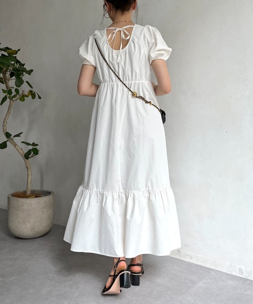 prose verse（プロズヴェール）の「バックオープンティアードワンピース（ワンピース・レディース・ホワイト/ブラック/モカ・FREE）」の6枚目の写真