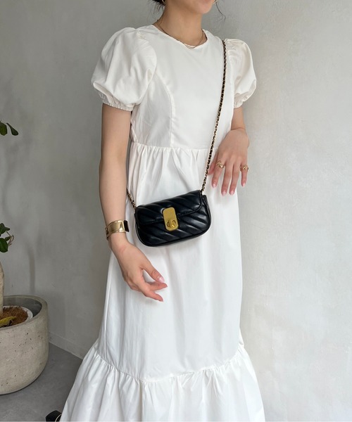 prose verse（プロズヴェール）の「バックオープンティアードワンピース（ワンピース・レディース・ホワイト/ブラック/モカ・FREE）」の7枚目の写真