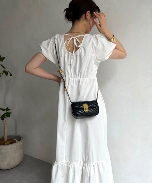 prose verse（プロズヴェール）の「バックオープンティアードワンピース（ワンピース・レディース・ホワイト/ブラック/モカ・FREE）」の8枚目の写真