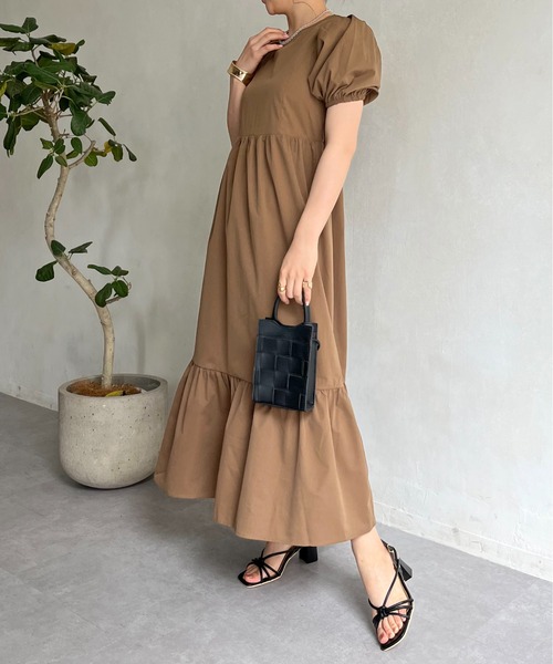 prose verse（プロズヴェール）の「バックオープンティアードワンピース（ワンピース・レディース・ホワイト/ブラック/モカ・FREE）」の9枚目の写真