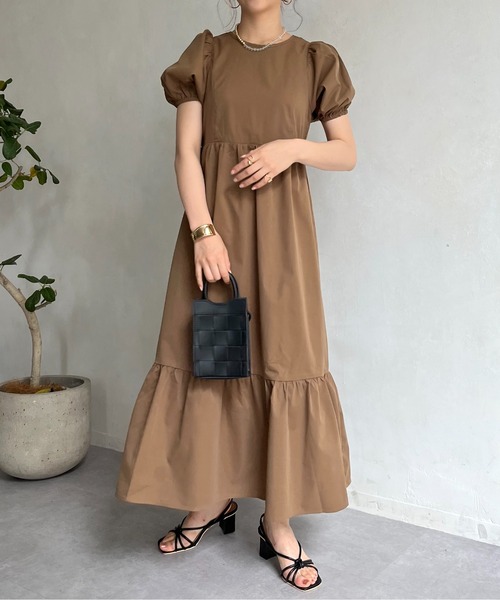 prose verse（プロズヴェール）の「バックオープンティアードワンピース（ワンピース・レディース・ホワイト/ブラック/モカ・FREE）」の12枚目の写真