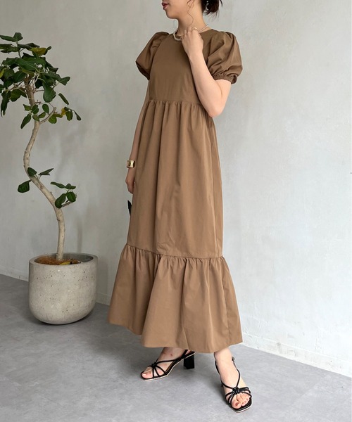 prose verse（プロズヴェール）の「バックオープンティアードワンピース（ワンピース・レディース・ホワイト/ブラック/モカ・FREE）」の13枚目の写真