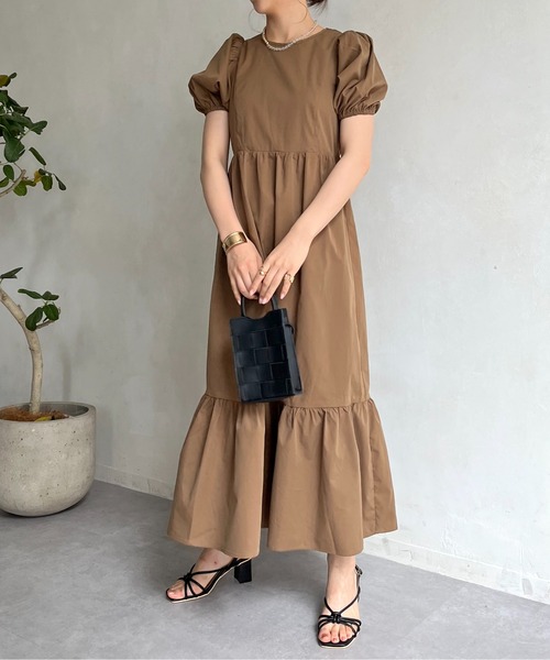 prose verse（プロズヴェール）の「バックオープンティアードワンピース（ワンピース・レディース・ホワイト/ブラック/モカ・FREE）」の14枚目の写真