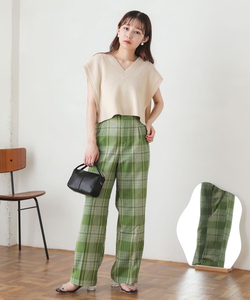 SENSE OF PLACE by URBAN RESEARCH（センスオブプレイスバイアーバンリサーチ）の「Vネックニットベスト（ベスト・レディース・ライトブルー/アイボリー/ブラック系その他・ONE）」の10枚目の写真