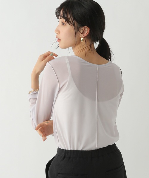 A part by(アパートバイ)の「シアーメローLS 127097(Tシャツ/カットソー・レディース・アイボリー/ブラック/キャメル/ライトブルー/ライトイエロー/ライトグレー・FREE)」の15枚目の写真