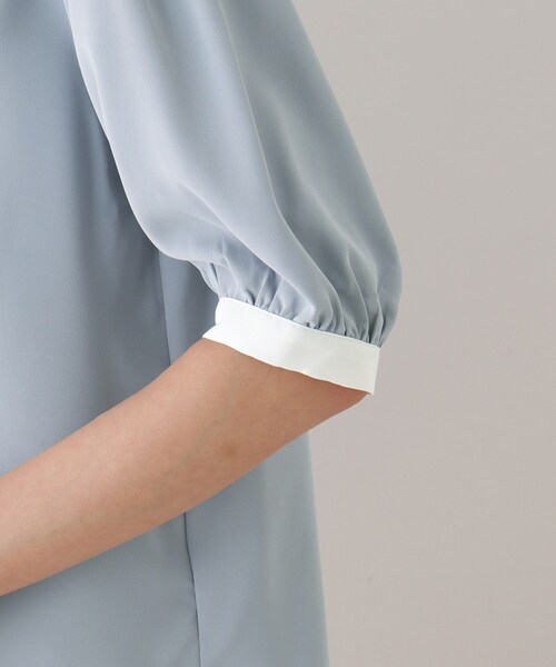 DRESKIP(ドレスキップ)の「◆配色パ-ル釦付ブラウス(シャツ/ブラウス・レディース・ホワイト系7/ブルー系9/ブラック系4/ホワイト系8・03/02)」の9枚目の写真