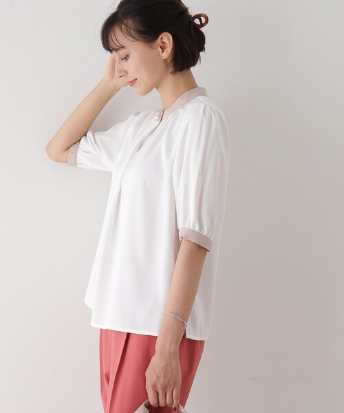 DRESKIP(ドレスキップ)の「◆配色パ-ル釦付ブラウス(シャツ/ブラウス・レディース・ホワイト系7/ブルー系9/ブラック系4/ホワイト系8・03/02)」の13枚目の写真