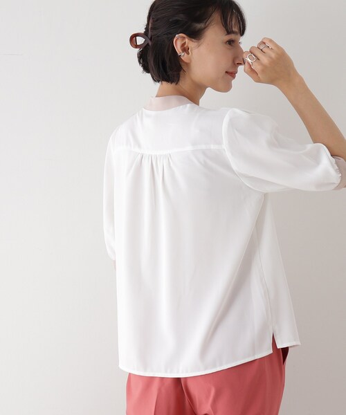 DRESKIP(ドレスキップ)の「◆配色パ-ル釦付ブラウス(シャツ/ブラウス・レディース・ホワイト系7/ブルー系9/ブラック系4/ホワイト系8・03/02)」の14枚目の写真