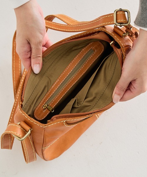 zucchero ズッケロ ショルダーバッグ レディース 本革 ななめ掛け マチ