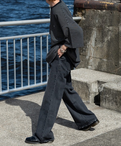 Perushu(ペルーシュ)の「セミフレアデニムパンツ(その他パンツ・メンズ・ブラック/ブルー・SMALL/MEDIUM/LARGE)」の8枚目の写真