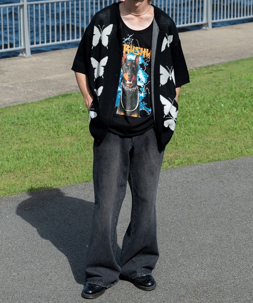 Perushu(ペルーシュ)の「セミフレアデニムパンツ(その他パンツ・メンズ・ブラック/ブルー・SMALL/MEDIUM/LARGE)」の6枚目の写真